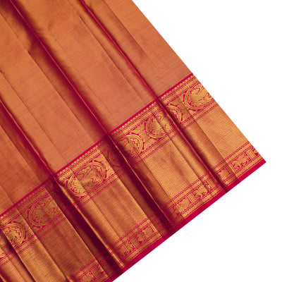 Mustard Kanchipuram Silk Saree with Creeper Design