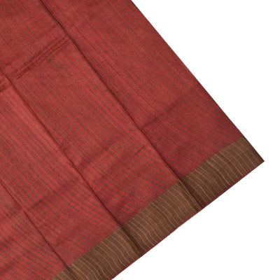 Brown Tussar Silk Saree with Floral Printed Design