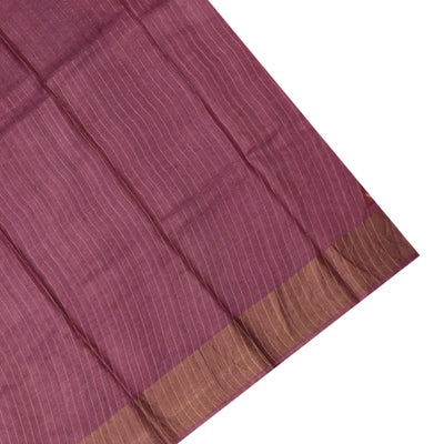 Rust Tussar Silk Saree with Floral Printed Design