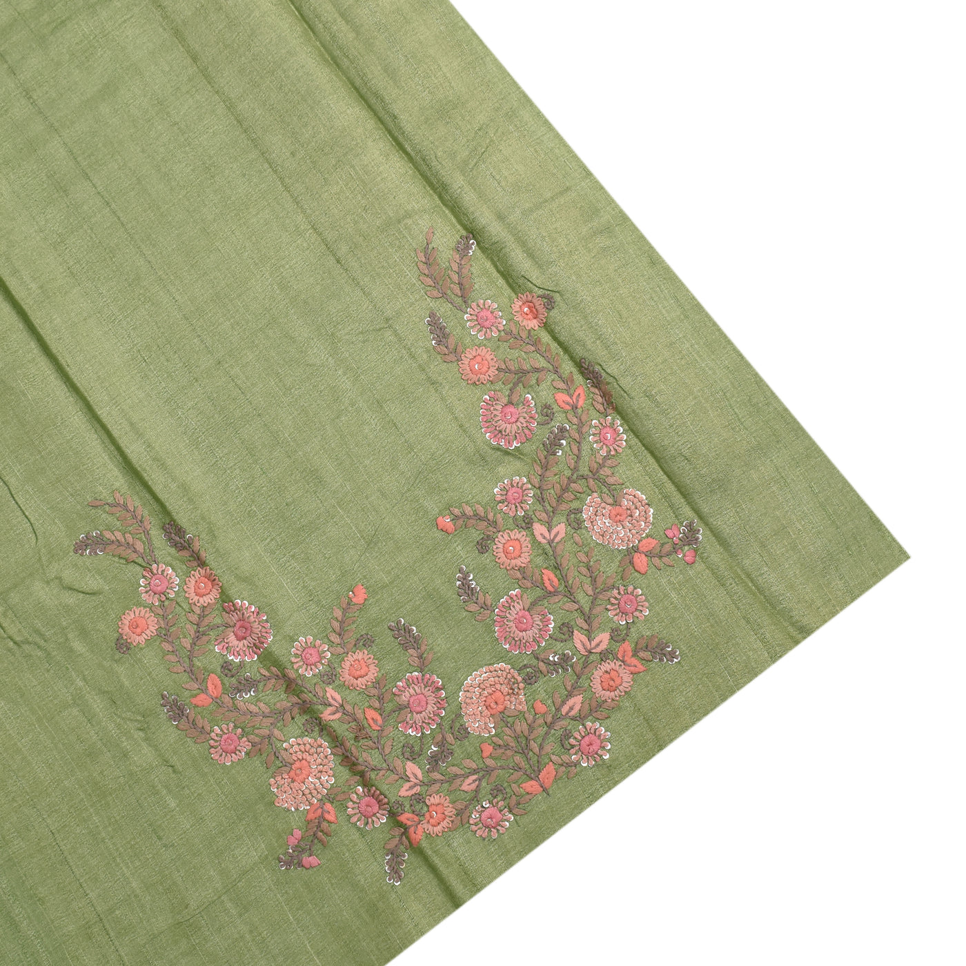 Apple Green Chanderi Silk Saree with Zari Kattam Design