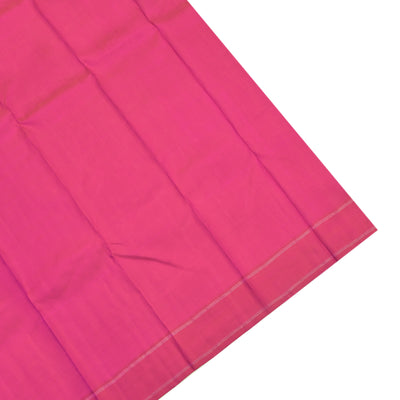 Peach Organza Kanchipuram Silk Saree with Mayil Chakaram Design