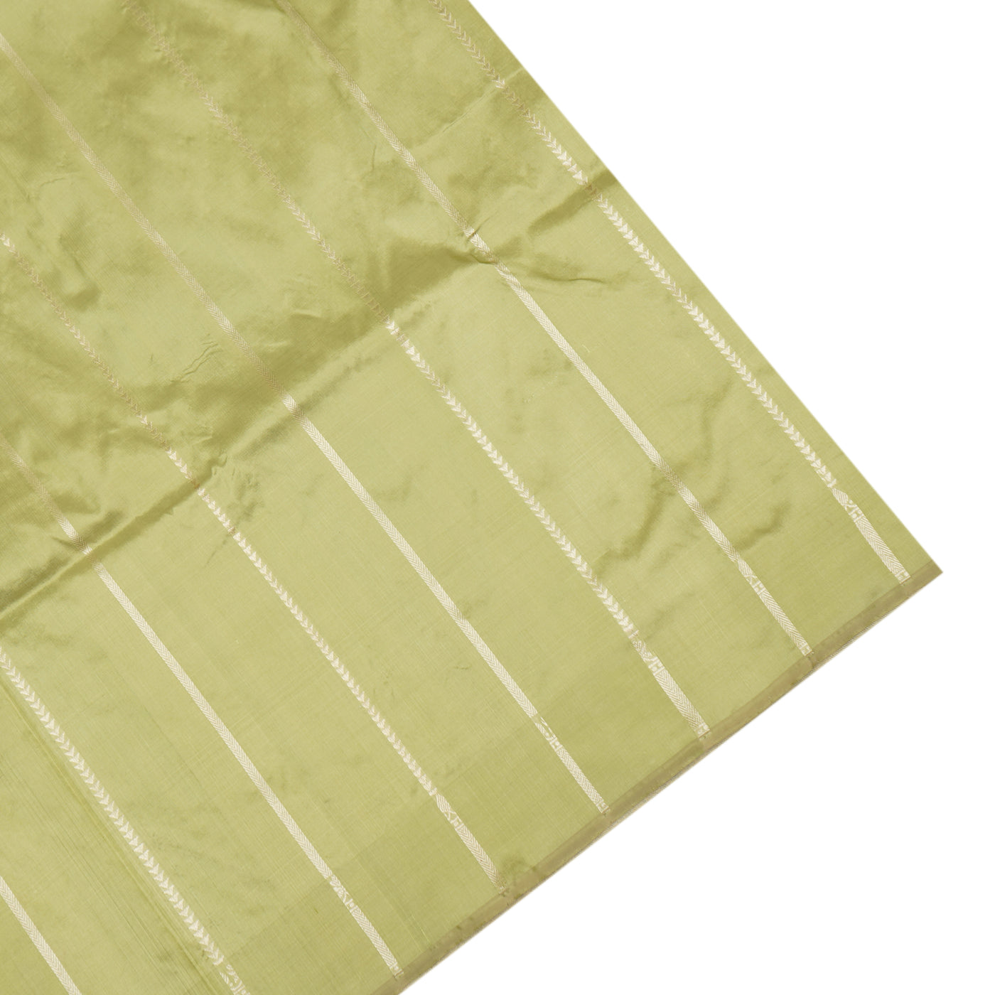 Elaichi Green Banarasi Silk Saree with Zari Stripes Design