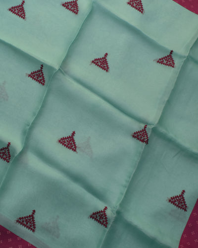 Rexona Organza Saree with Pink Kutch Work Design