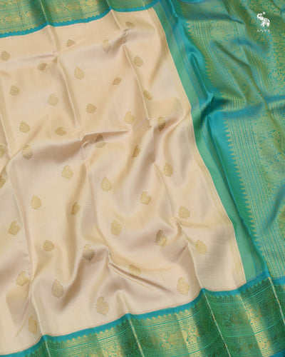 Off White Kanchi Classic Saree with Zari Butta Design
