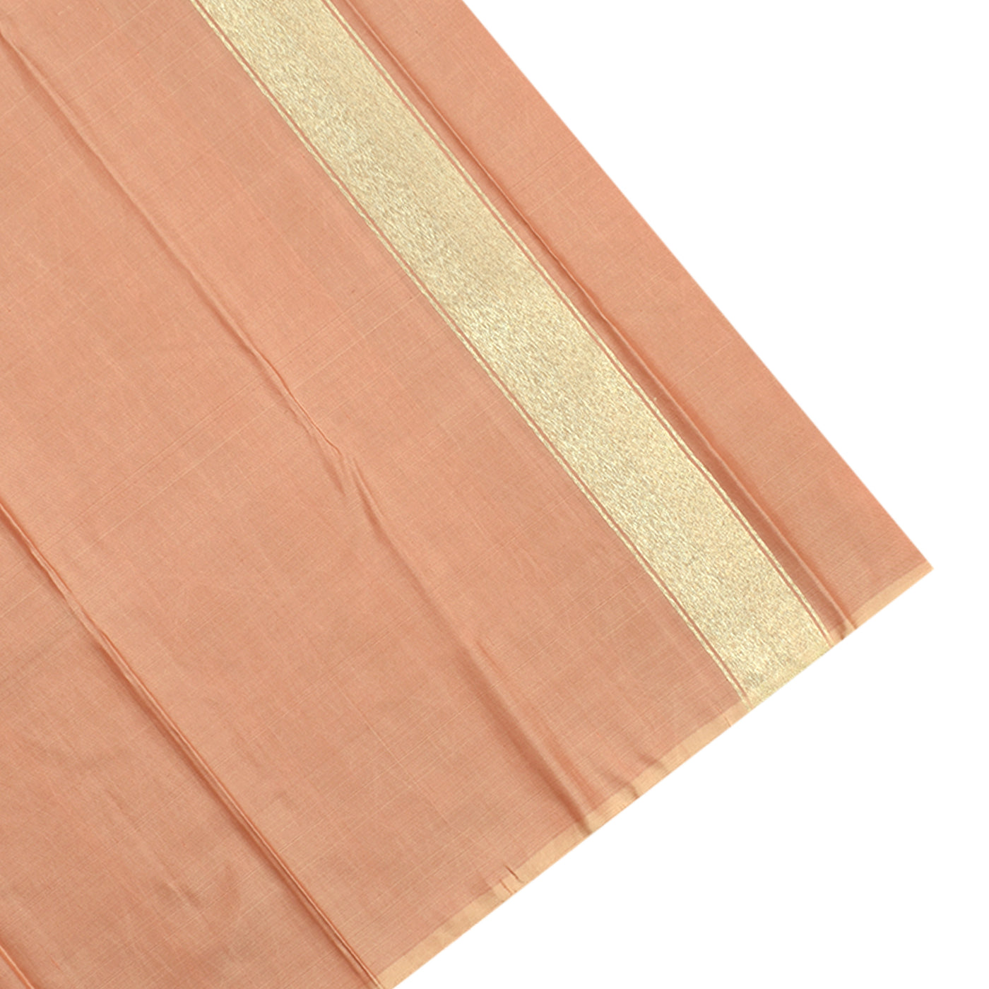 Peach Kanchipuram Silk Saree with Small Checks Design