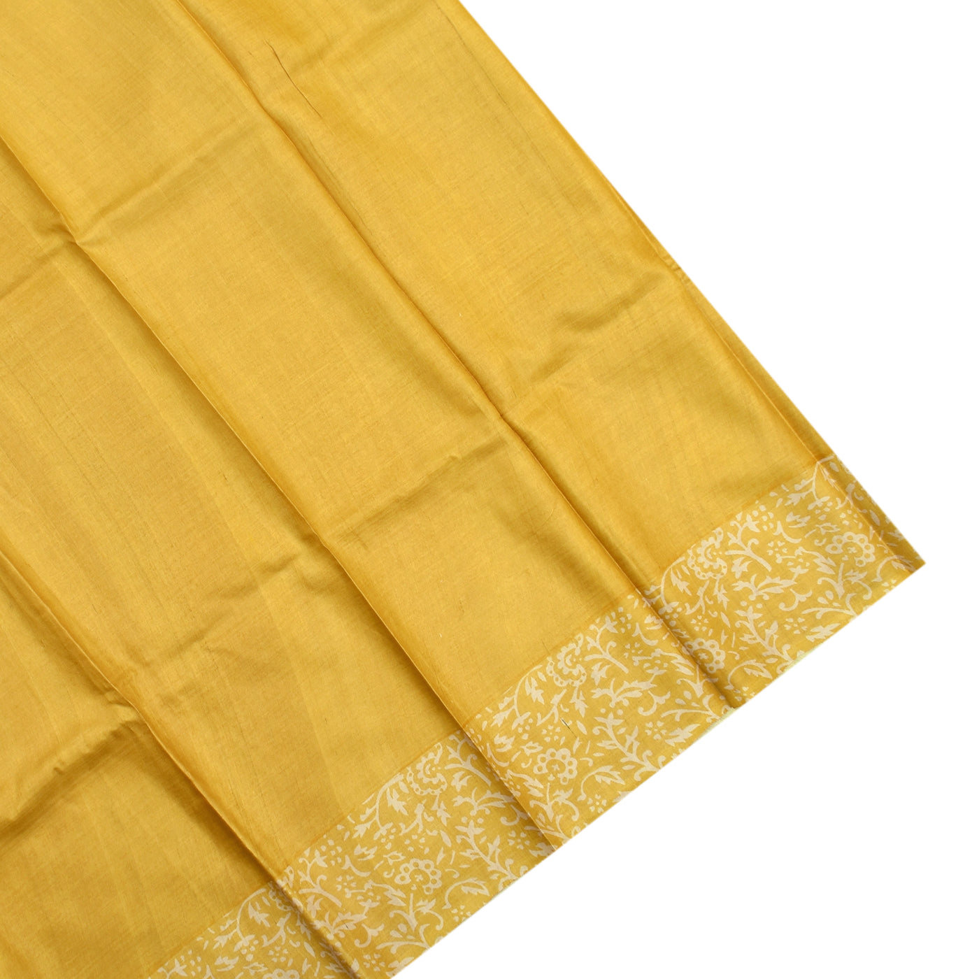 Mustard Tussar Silk Saree with Small Mango Print Design