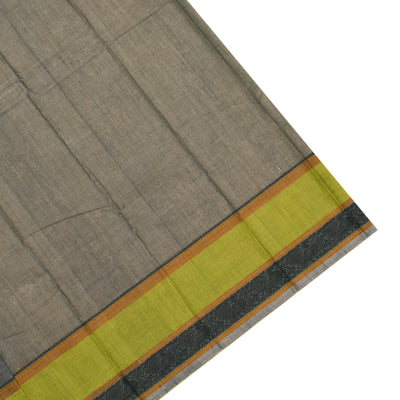 Grey Kanchi Cotton Saree with Thread Kattam Design