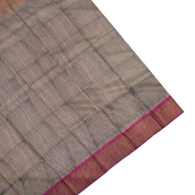 Pink Tussar Silk Saree with Flower Butta Design