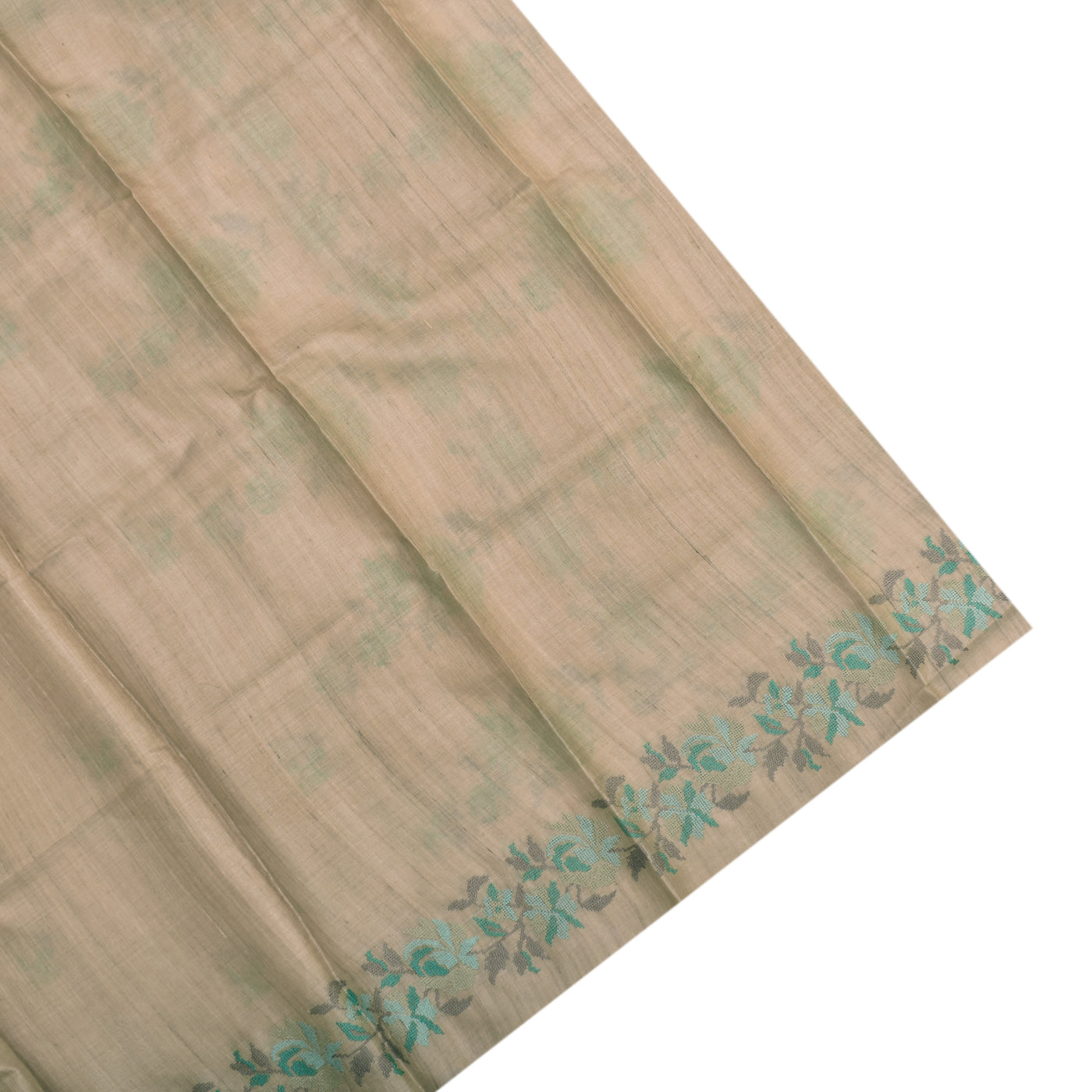 Off White Tussar Silk Saree with Embroidery Design