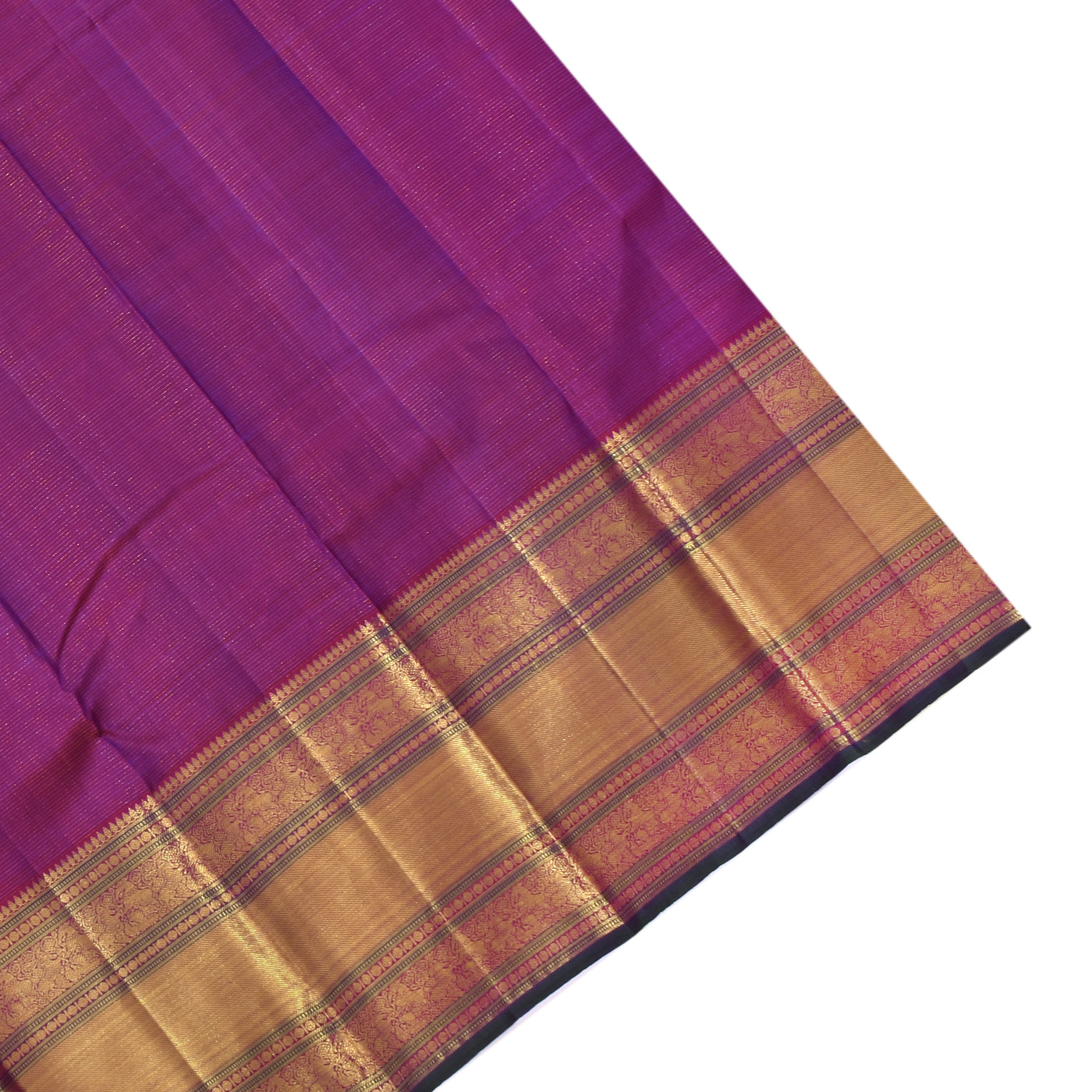 Purple Kanchipuram Silk Saree with Vairaoosi Round Butta Design