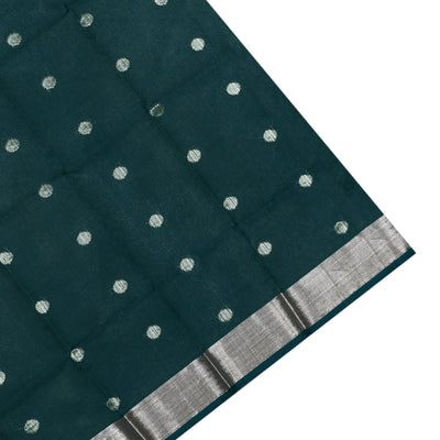 Baby Blue Zari Kota Saree with Zari Creeper Design