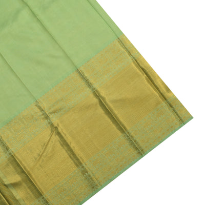 Apple Green Kanchipuram Silk Saree with Iruthalai Patchi Creeper Design