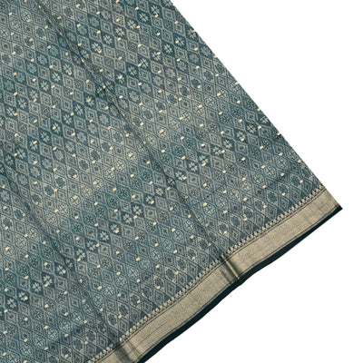 Multicolor Tussar Silk Saree with Zari Dots Design