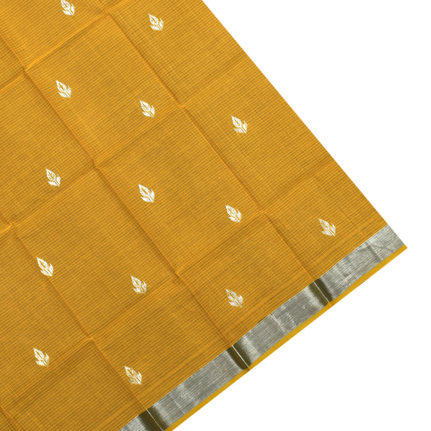 Yellow Zari Kota Saree with Round Zari Butta Design