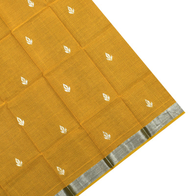 Yellow Zari Kota Saree with Round Zari Butta Design