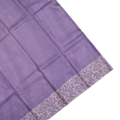 Lavender Tussar Silk Saree with Small Mango Print Design