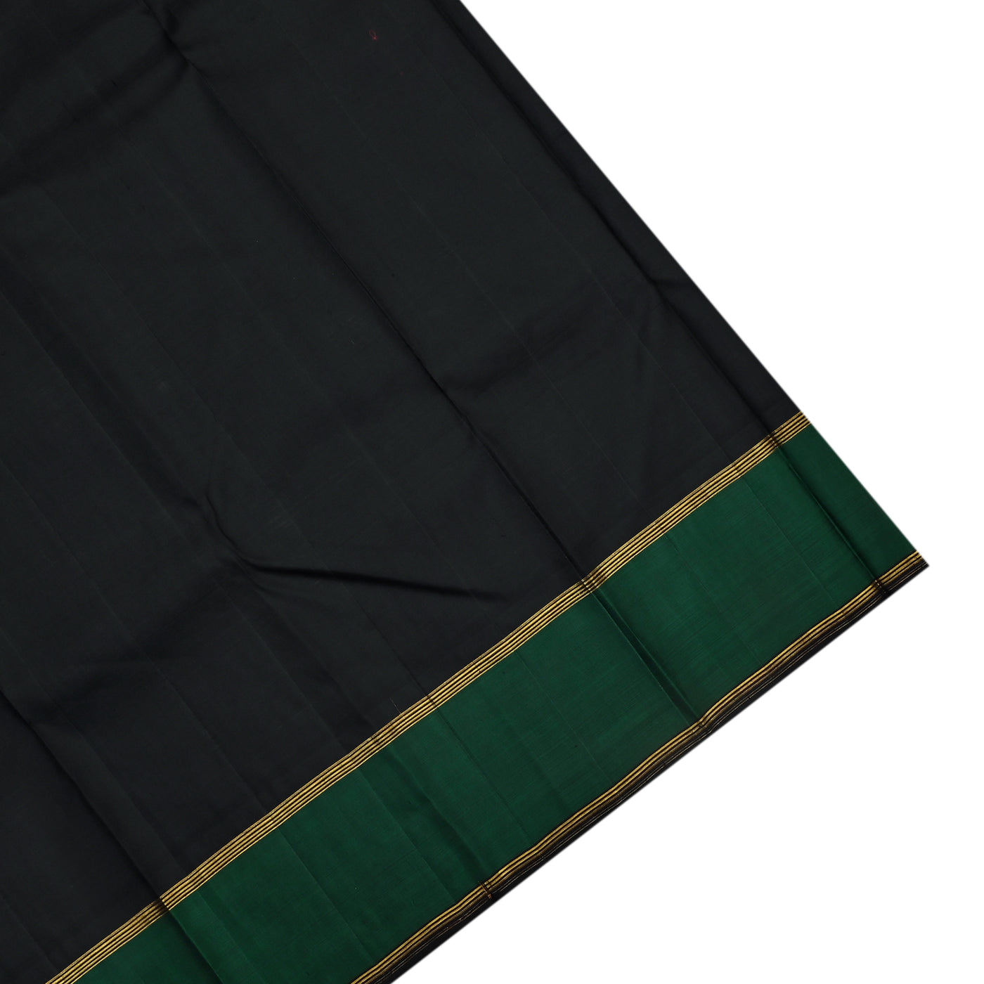 Yellow Kanchipuram Silk Saree with Horizontal Stripes Design