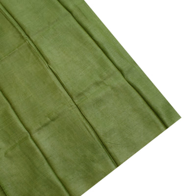 Apple Green Tussar Silk Saree with Floral Printed Design