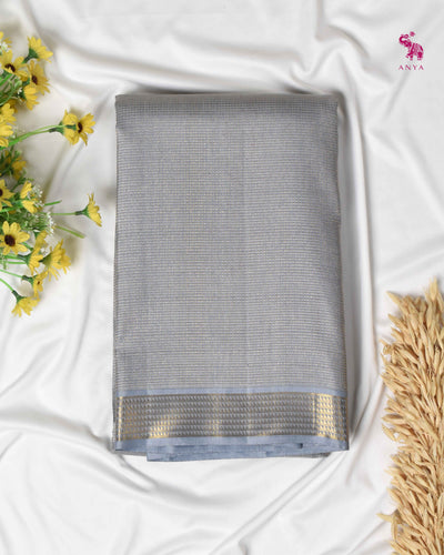 Grey Kanchi Classic Saree with Muthu Seer Lines Design