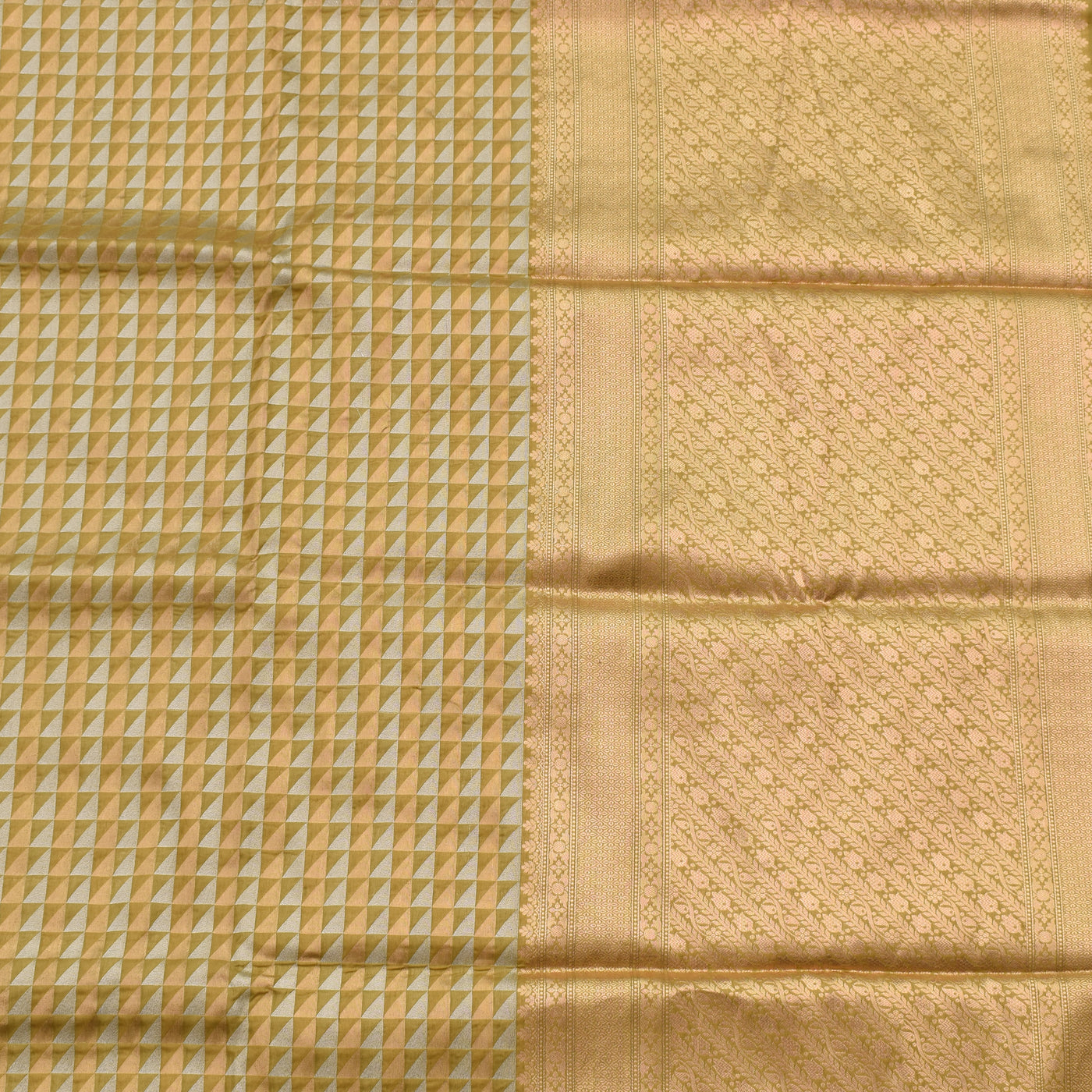 Pastel Green Banarasi Silk Saree with Triangle Butta Design