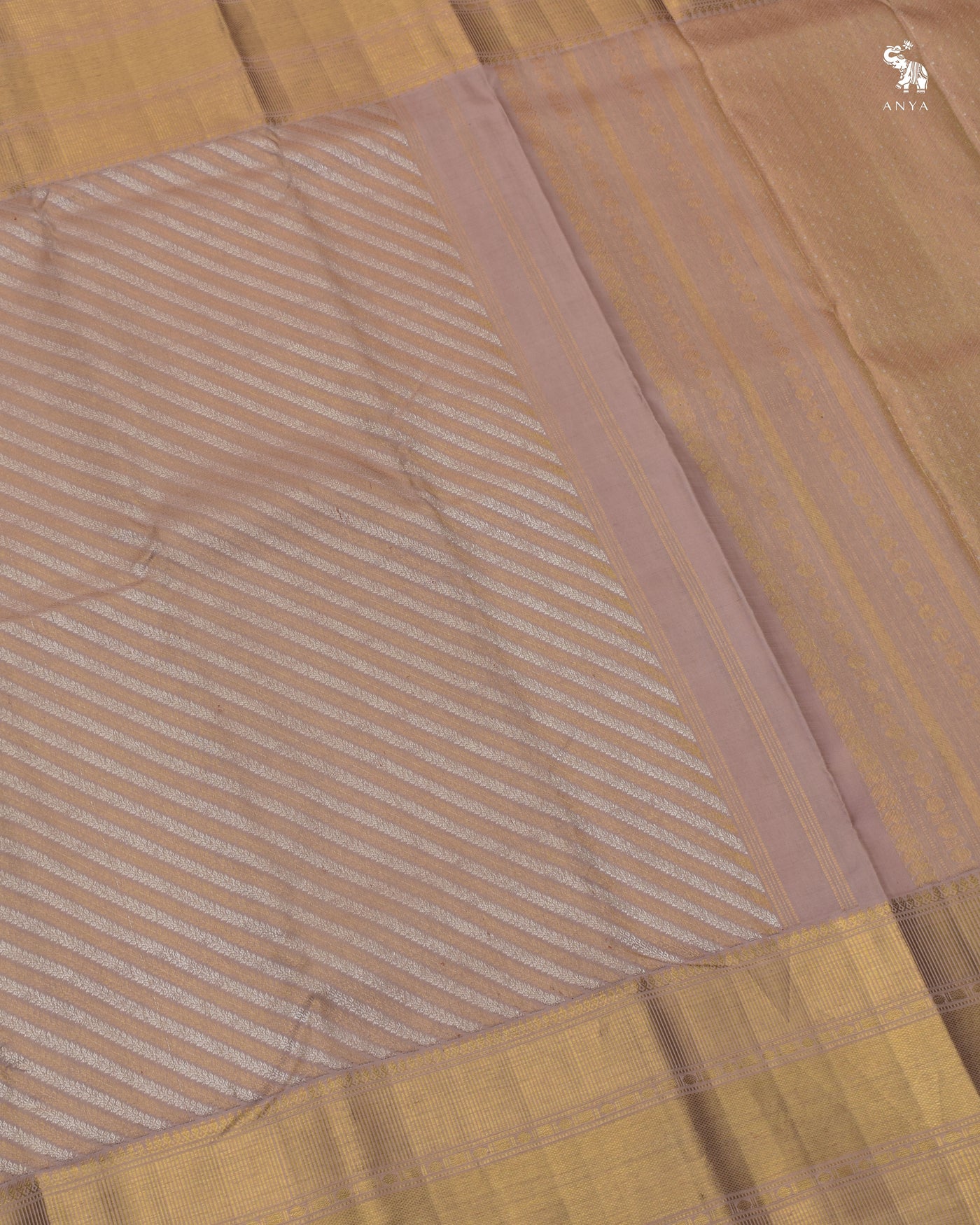 Onion Pink Kanchi Silk Saree with Kodi Creeper Design