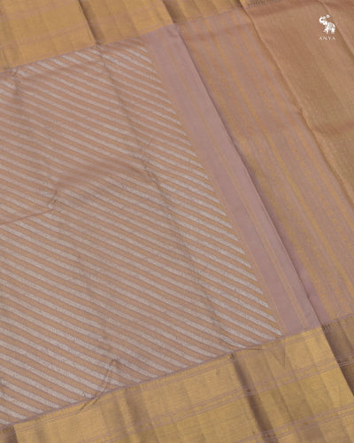 Onion Pink Kanchi Silk Saree with Kodi Creeper Design