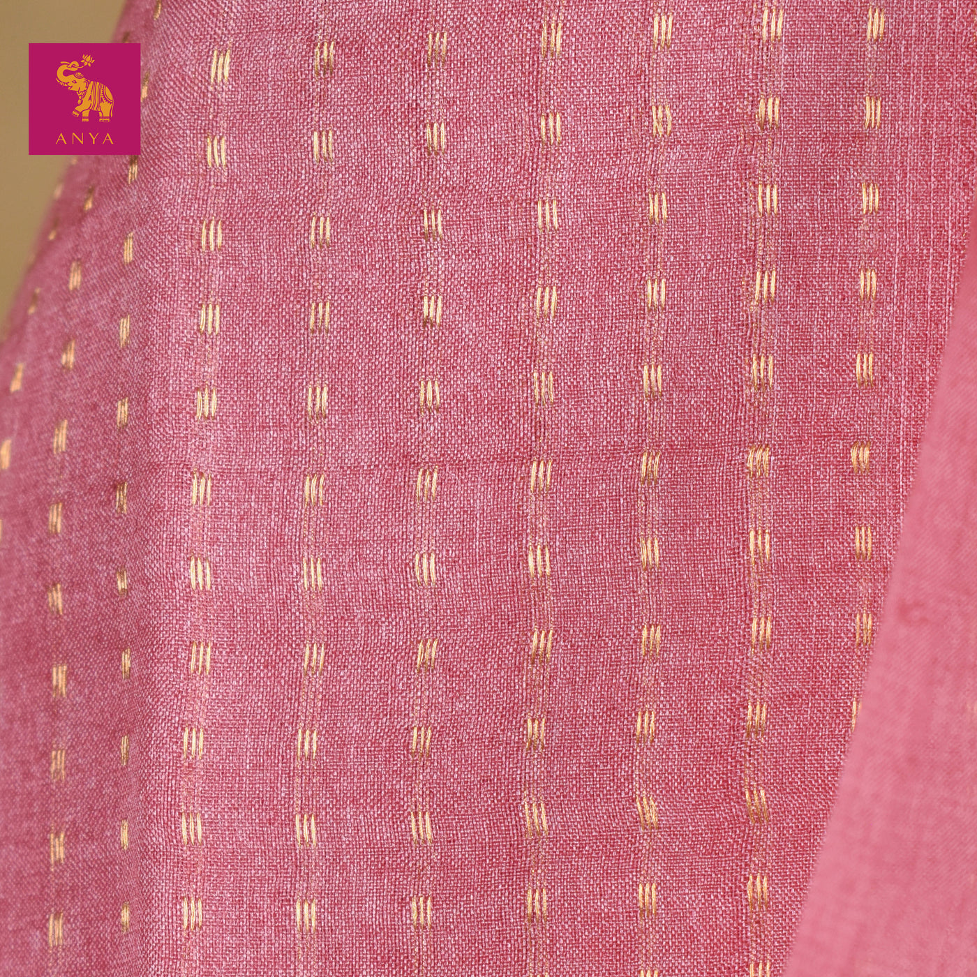 Pink Tussar Silk Salwar with Zari Dots Design