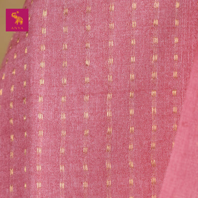 Pink Tussar Silk Salwar with Zari Dots Design