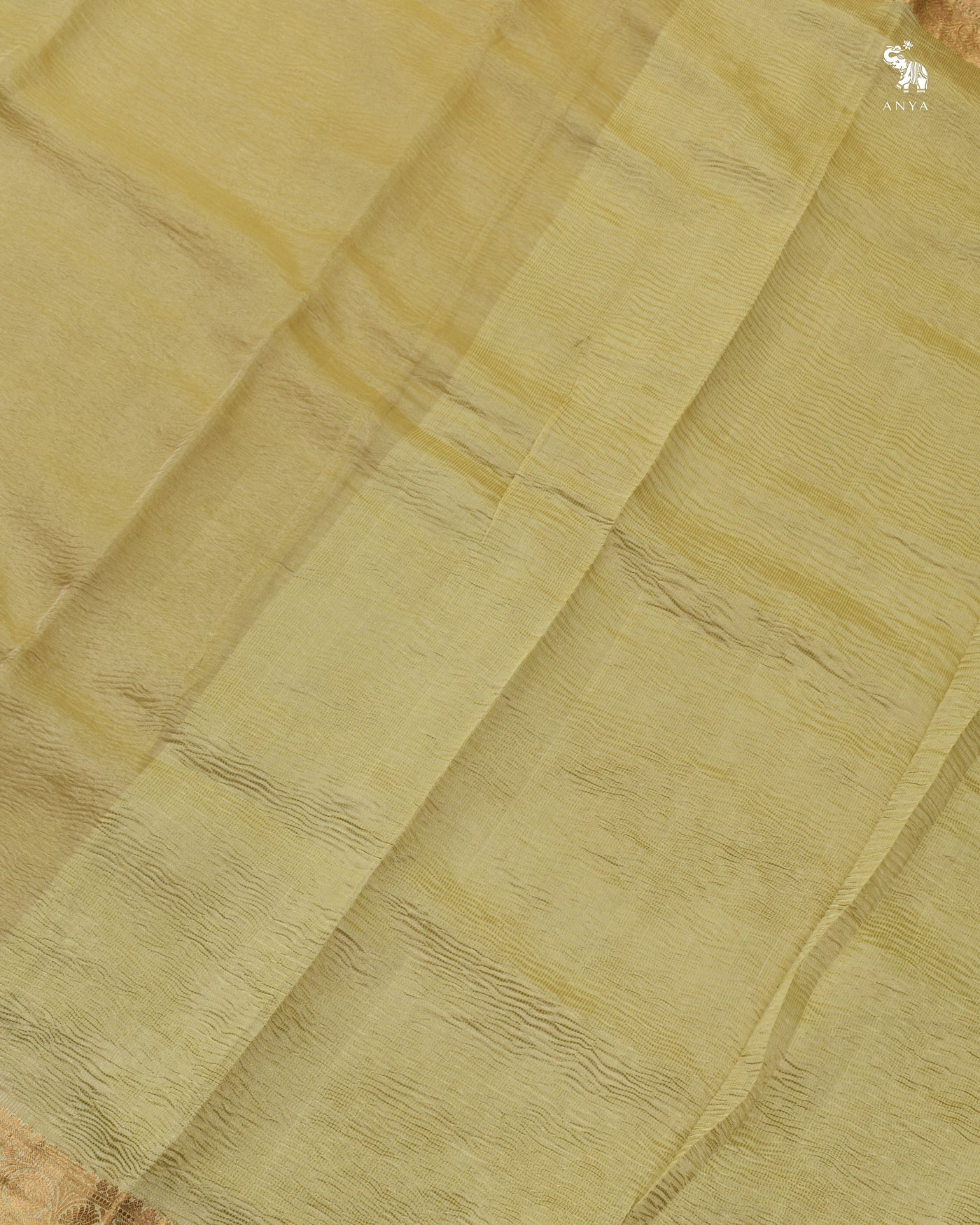 Lemon Yellow Multicolour Tissue Saree with Crush Tissue Pallu