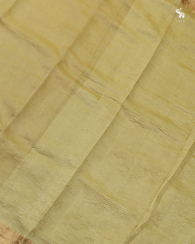 Lemon Yellow Multicolour Tissue Saree with Crush Tissue Pallu