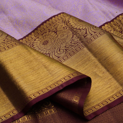 Lavender Kanchi Silk Saree with Creeper Zari Design
