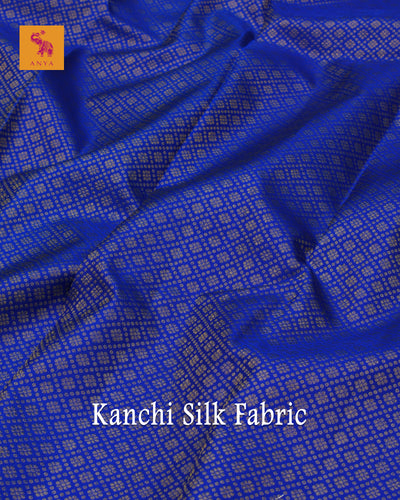 Ms Blue Kanchi Silk Fabric with Kamalam Butta Design