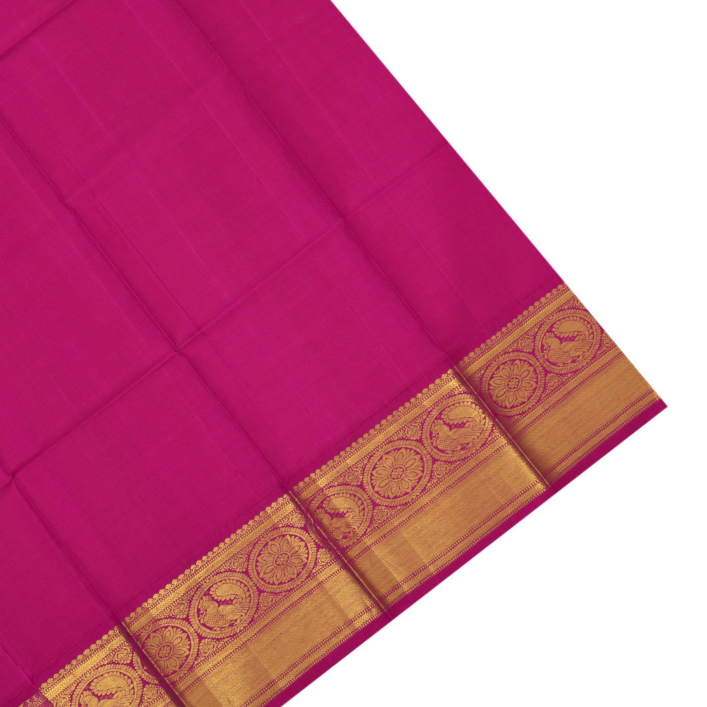 Off White Hand Painted Kanchi Silk Saree with Floral Design