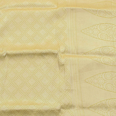 Light Yellow Banarasi Silk Saree with Creeper Design
