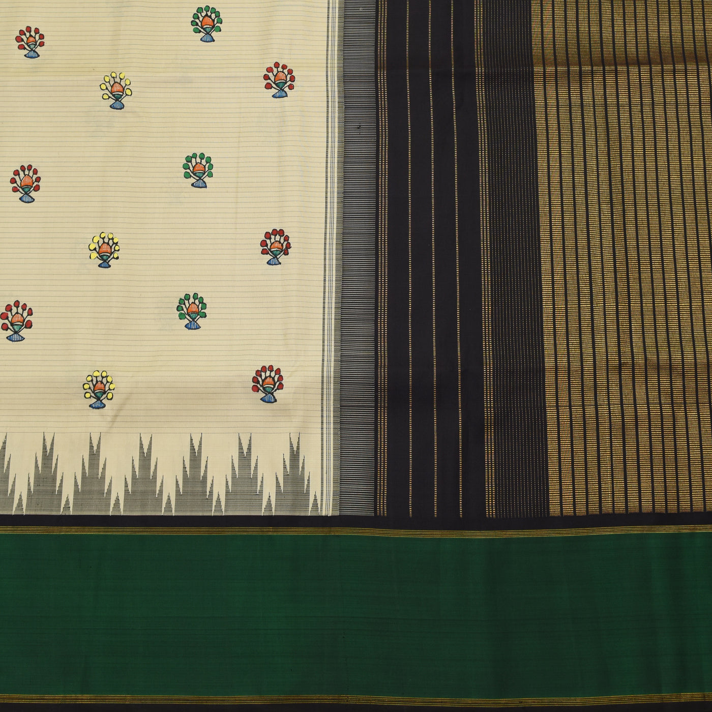 Chickoo Madhubani Kanchi Silk Saree