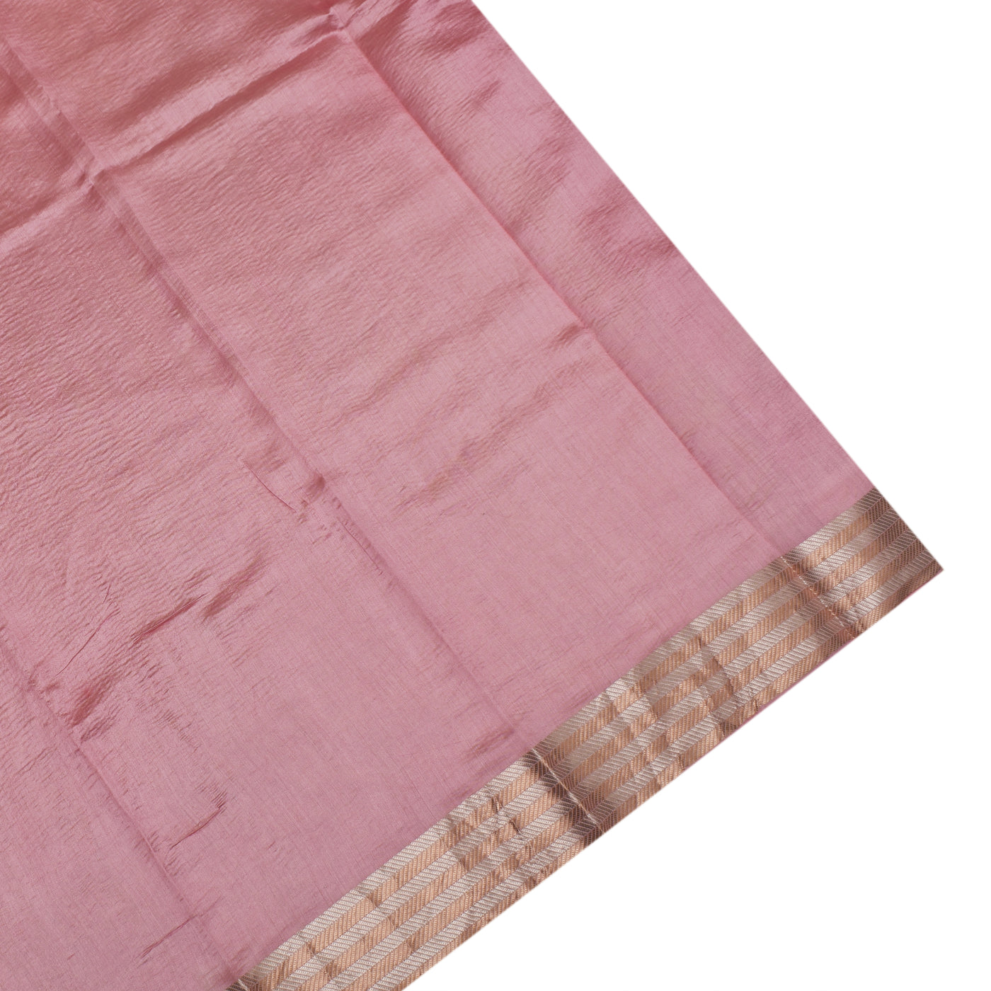 Onion Pink Multicolour Tissue Saree with Crush Tissue Pallu