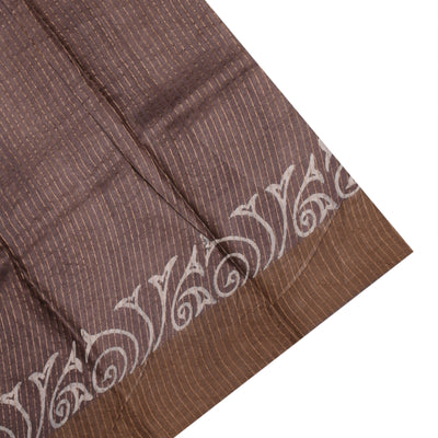 Green Multicolor Tussar Silk Saree with Dots Design