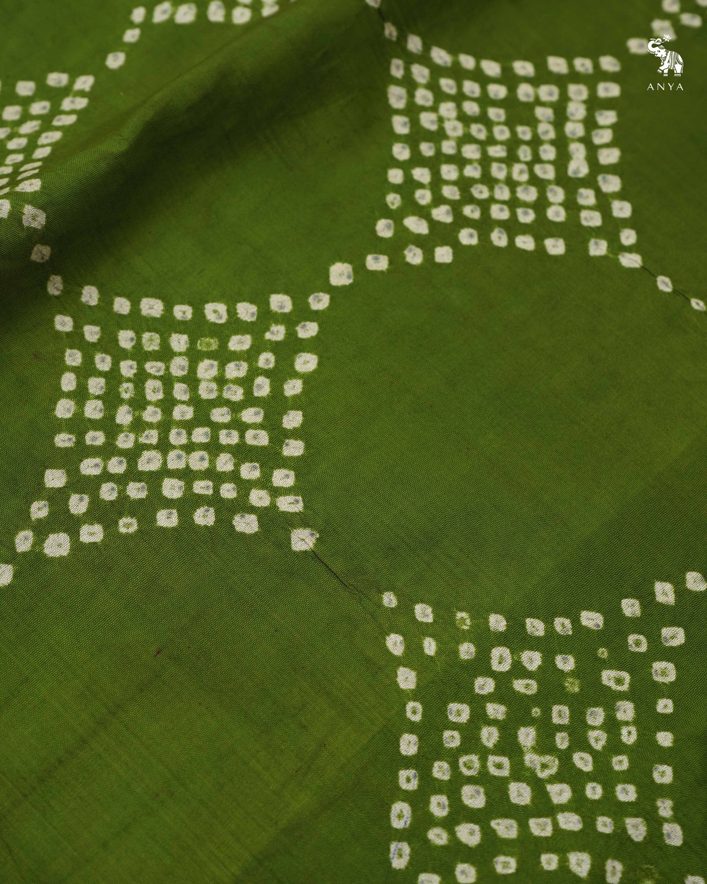 Green Kanchi Bandhani Silk Saree