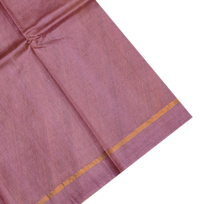 Onion Pink Tussar Silk Saree with Thread Checks Design