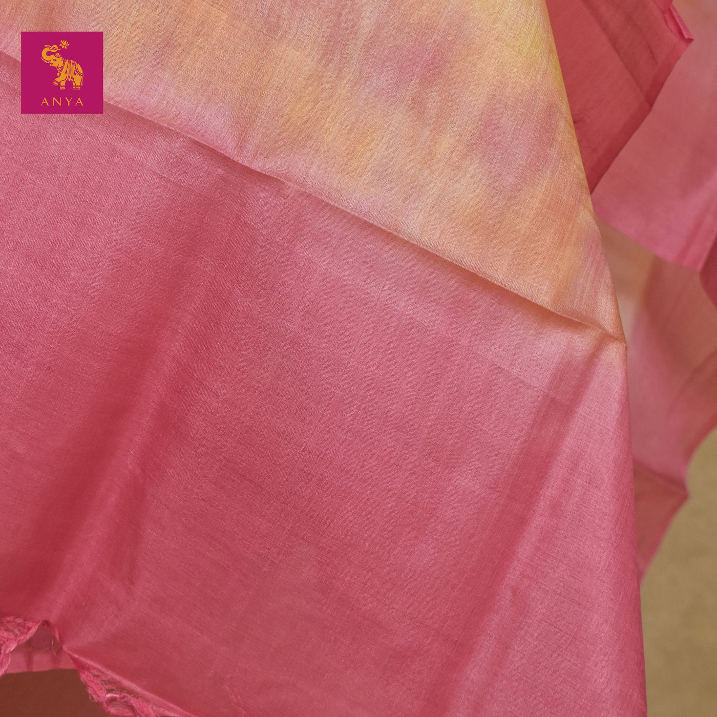 Pink Tussar Silk Salwar with Zari Dots Design