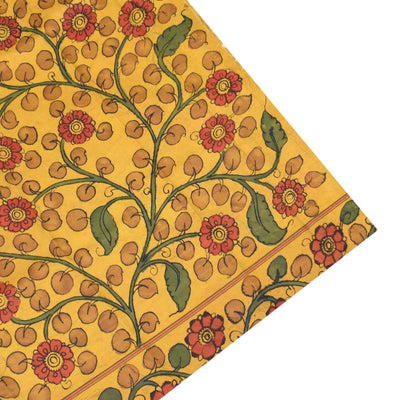 Black Pen Kalamkari Kanchi Silk Saree
