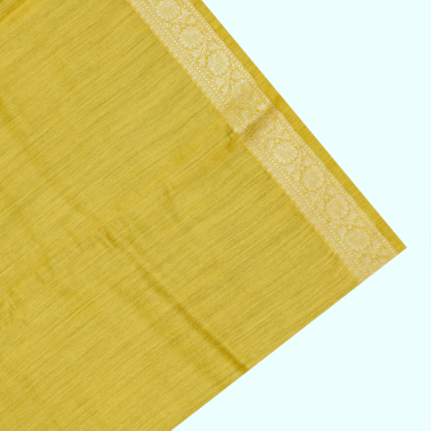 Mustard Tussar Moonga Saree with Zari Butta Design