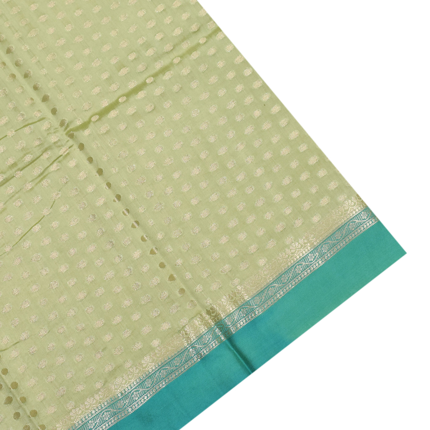 Rexona and Apple Green Chanderi Banarasi Silk Saree with Cross Design