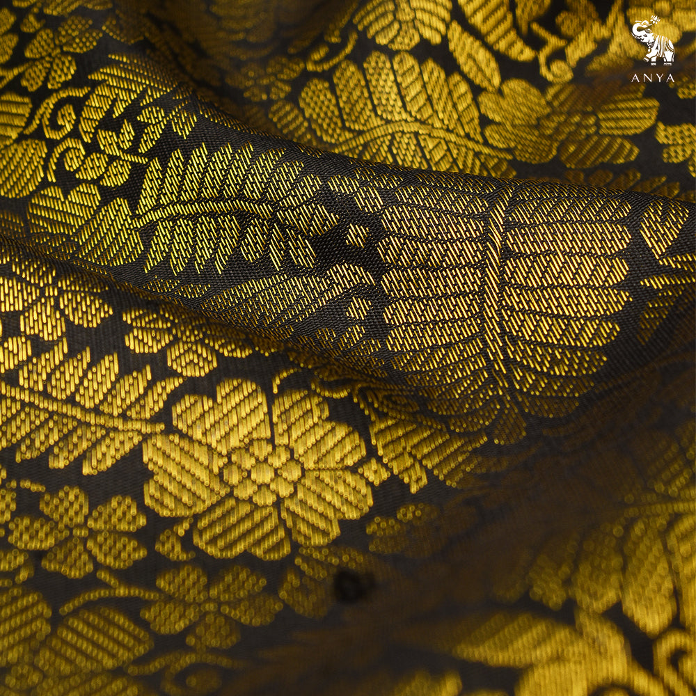 Black Kanchi Silk Fabric