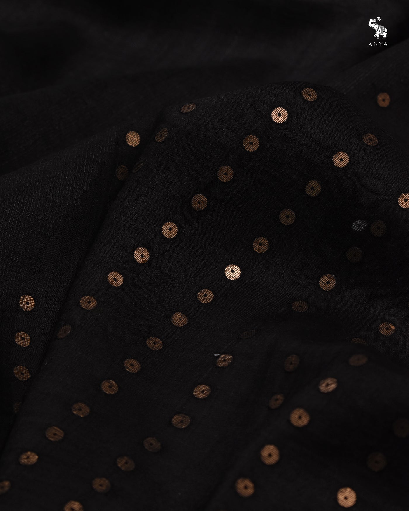 Black Matka Organza Sequins Saree