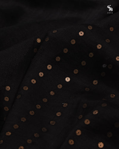 Black Matka Organza Sequins Saree