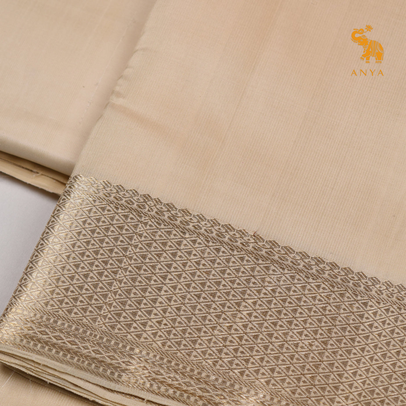 Off White Kanchi Silk Dhoti With Shirt Fabric and Angavastram