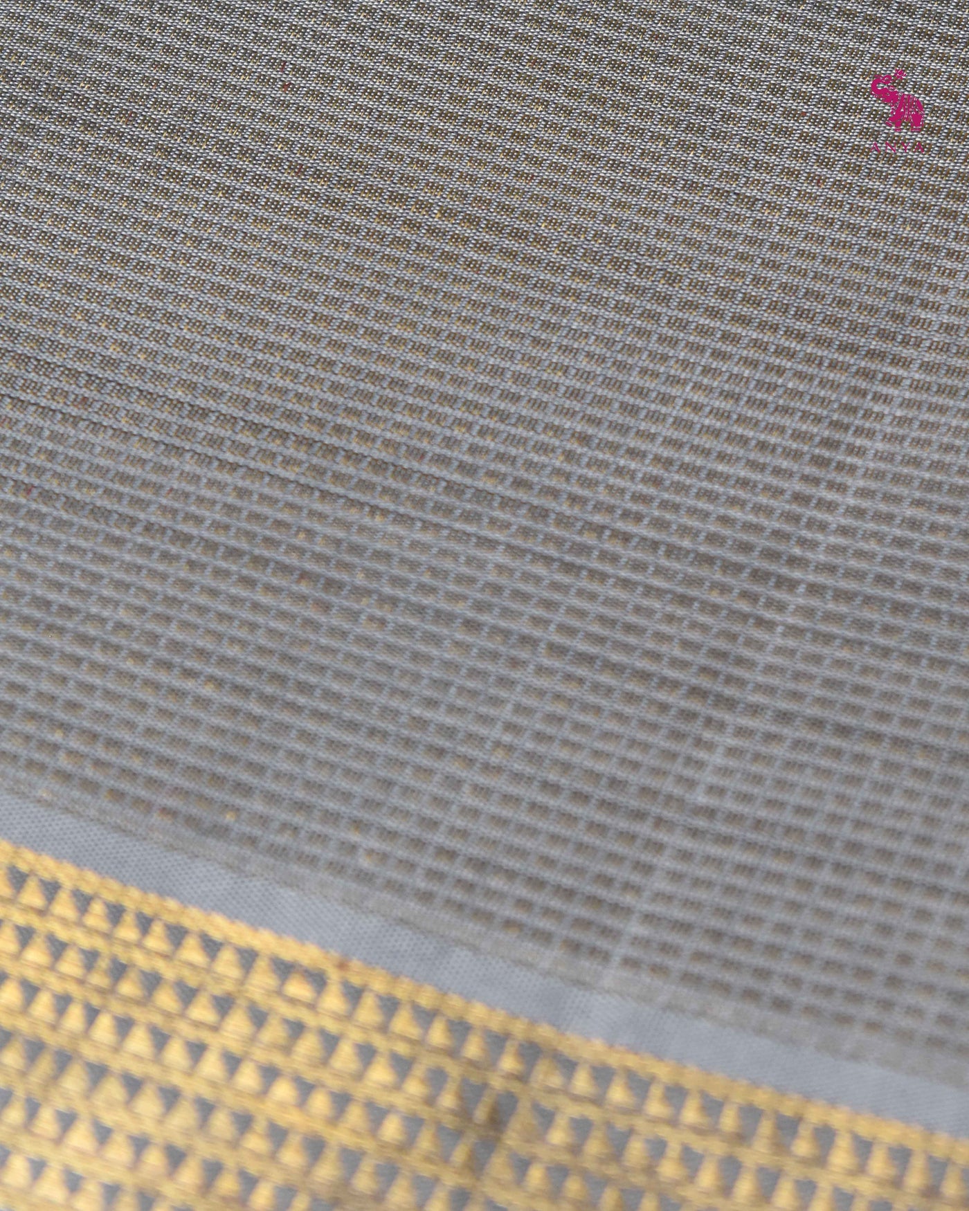 Grey Kanchi Classic Saree with Muthu Seer Lines Design