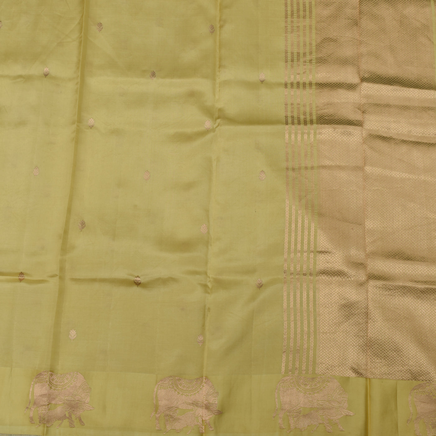 Yellow Banarasi Silk Saree with Zari Butta Design