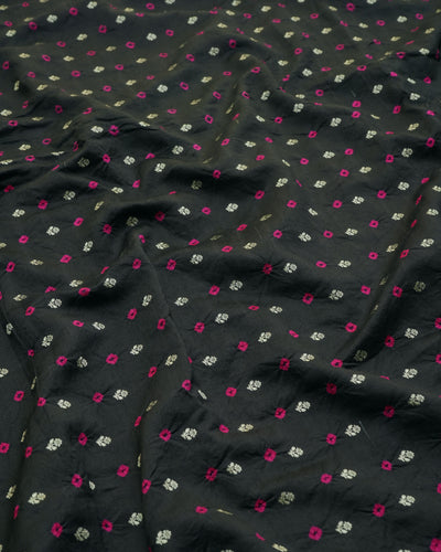 Black Bhandhini Silk Fabric